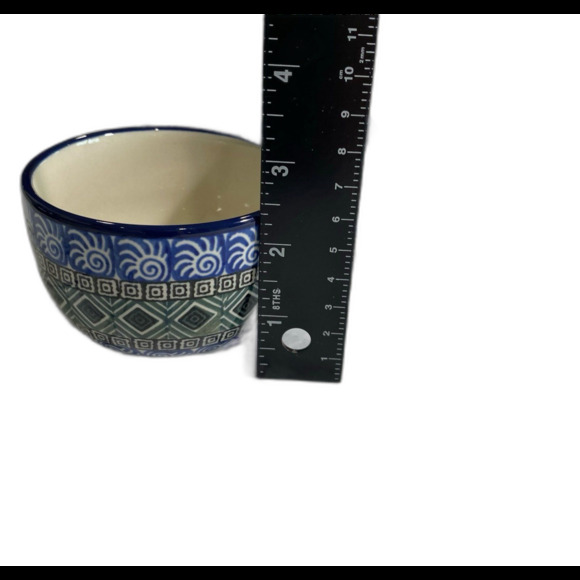 Polish Pottery Teacup and Saucer Hand Made Tea Pot with Lid Matching A.W-164 - Picture 5 of 12